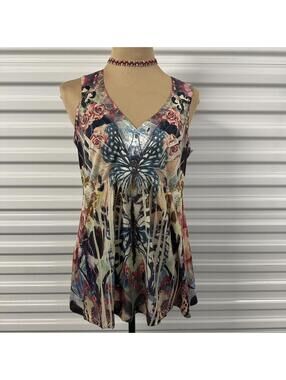 Y2K vintage multicolor print with butterflies top